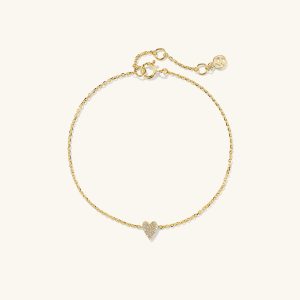 Mini Heart Pave Diamond Bracelet