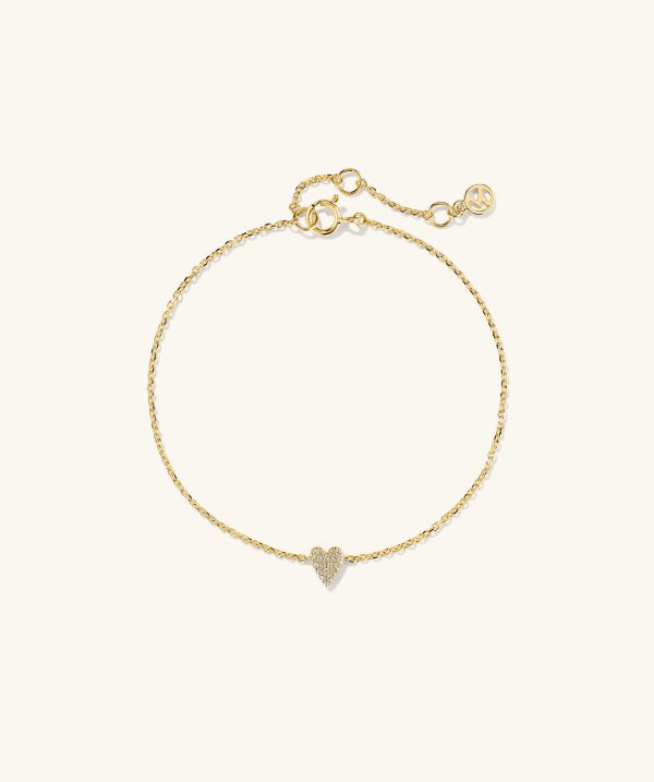 Mini Heart Pave Diamond Bracelet