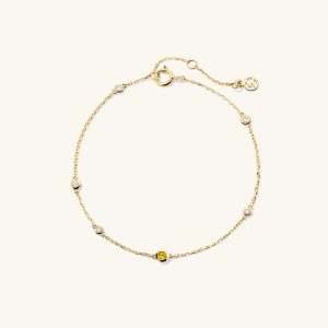 Multi Gemstone Station Bracelet