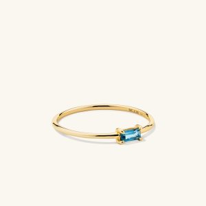 Baguette Gemstone Stacker Ring