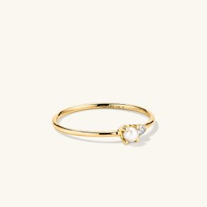 Pearl and Diamond Stacker Ring