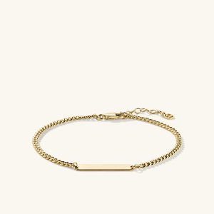 Engravable Bar Curb Chain Bracelet