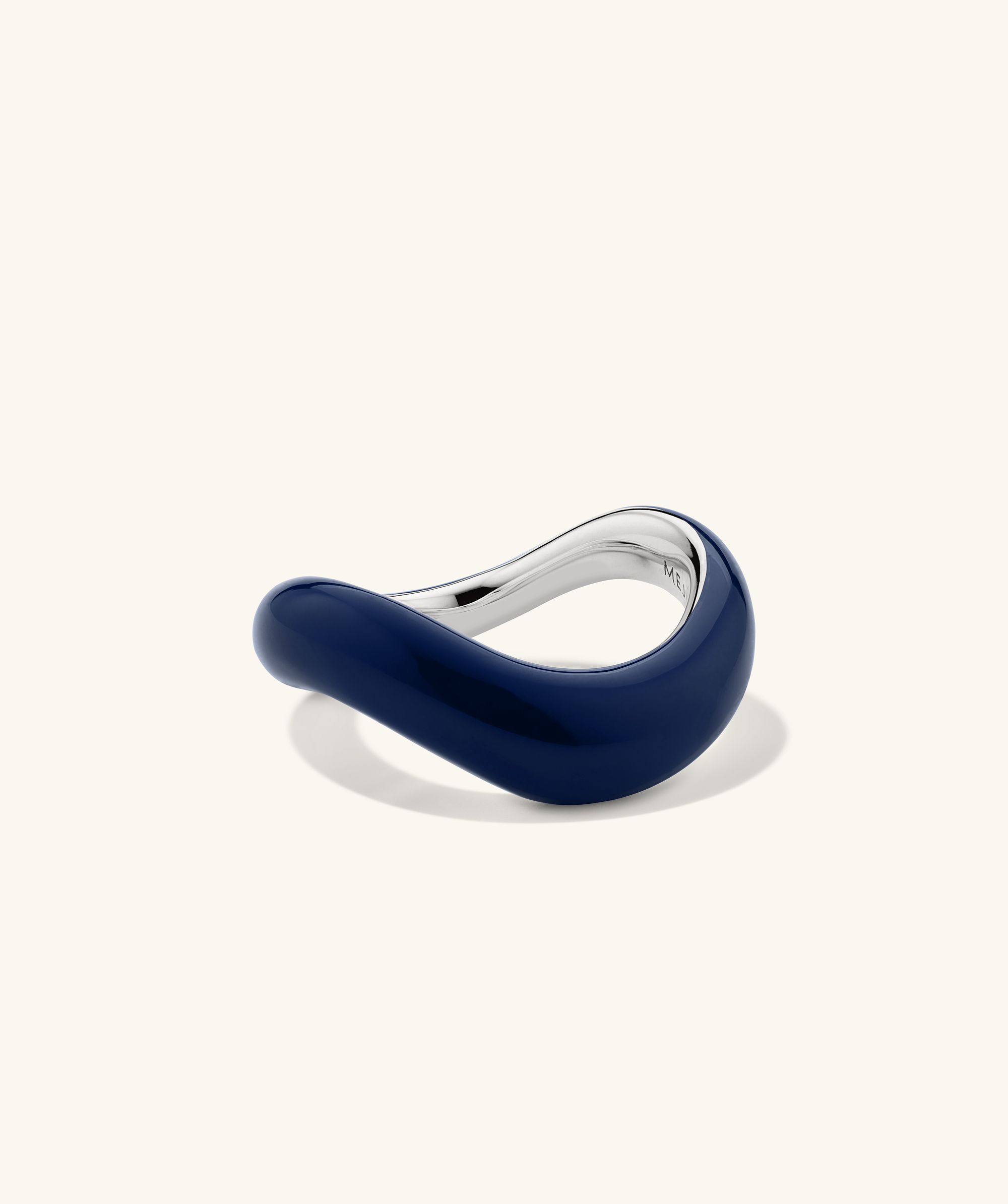Figure Ring Enamel Navy