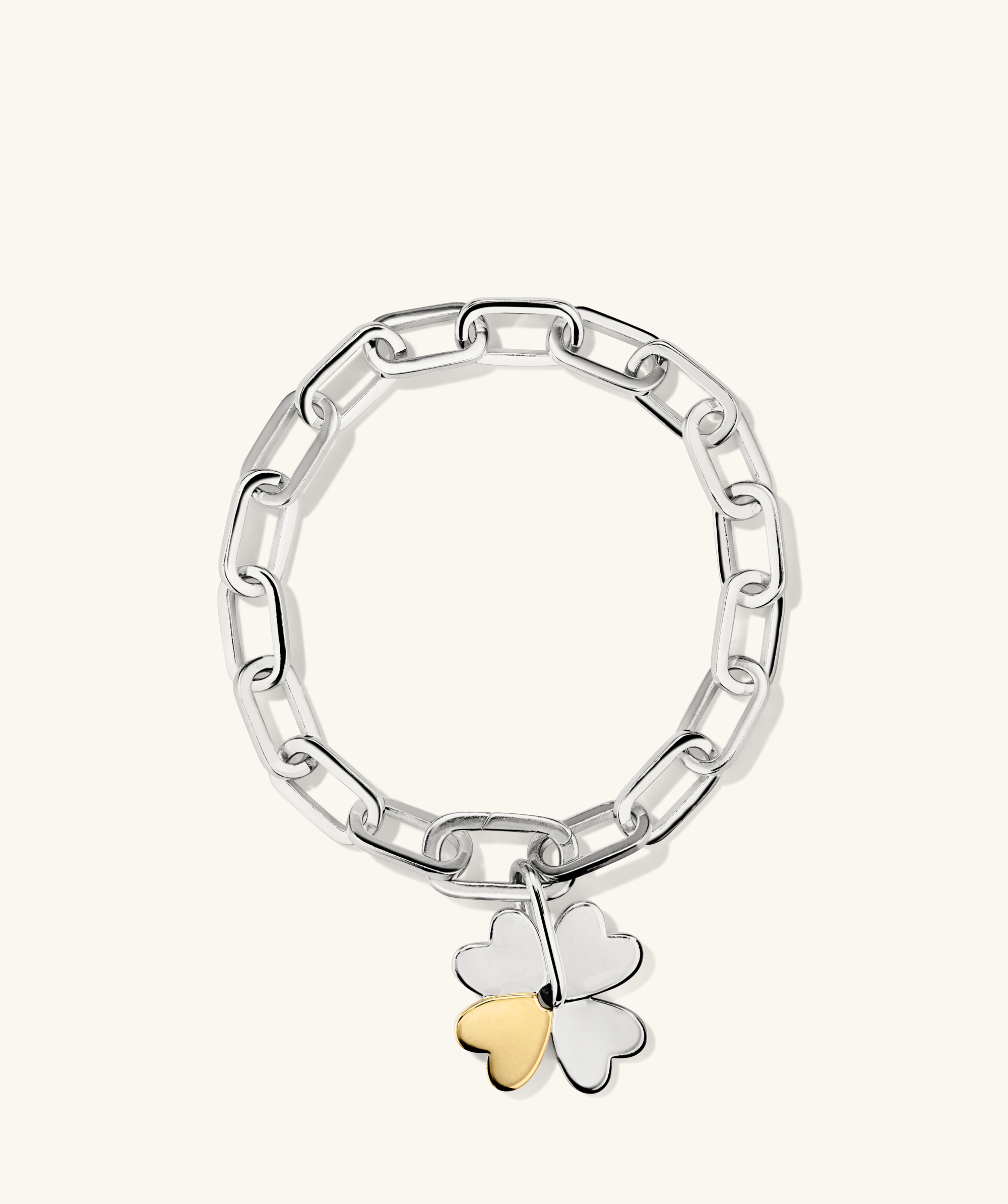 Clover Chain Pendant Bracelet Oval Link
