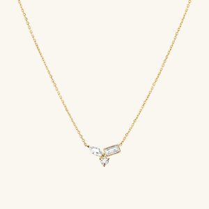 Lab Grown Sapphire Cluster Necklace