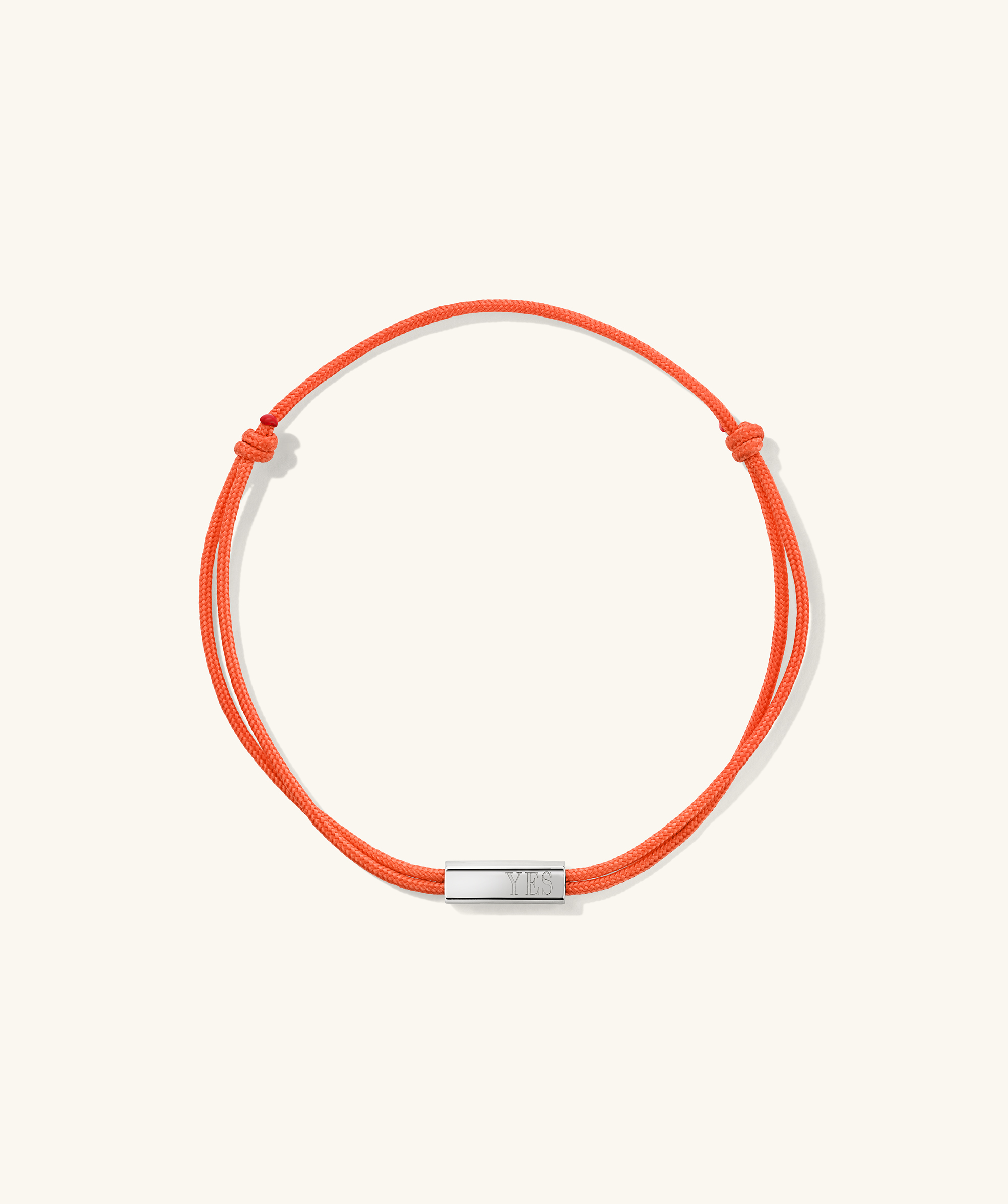 Bar Cord Bracelet Silver Orange