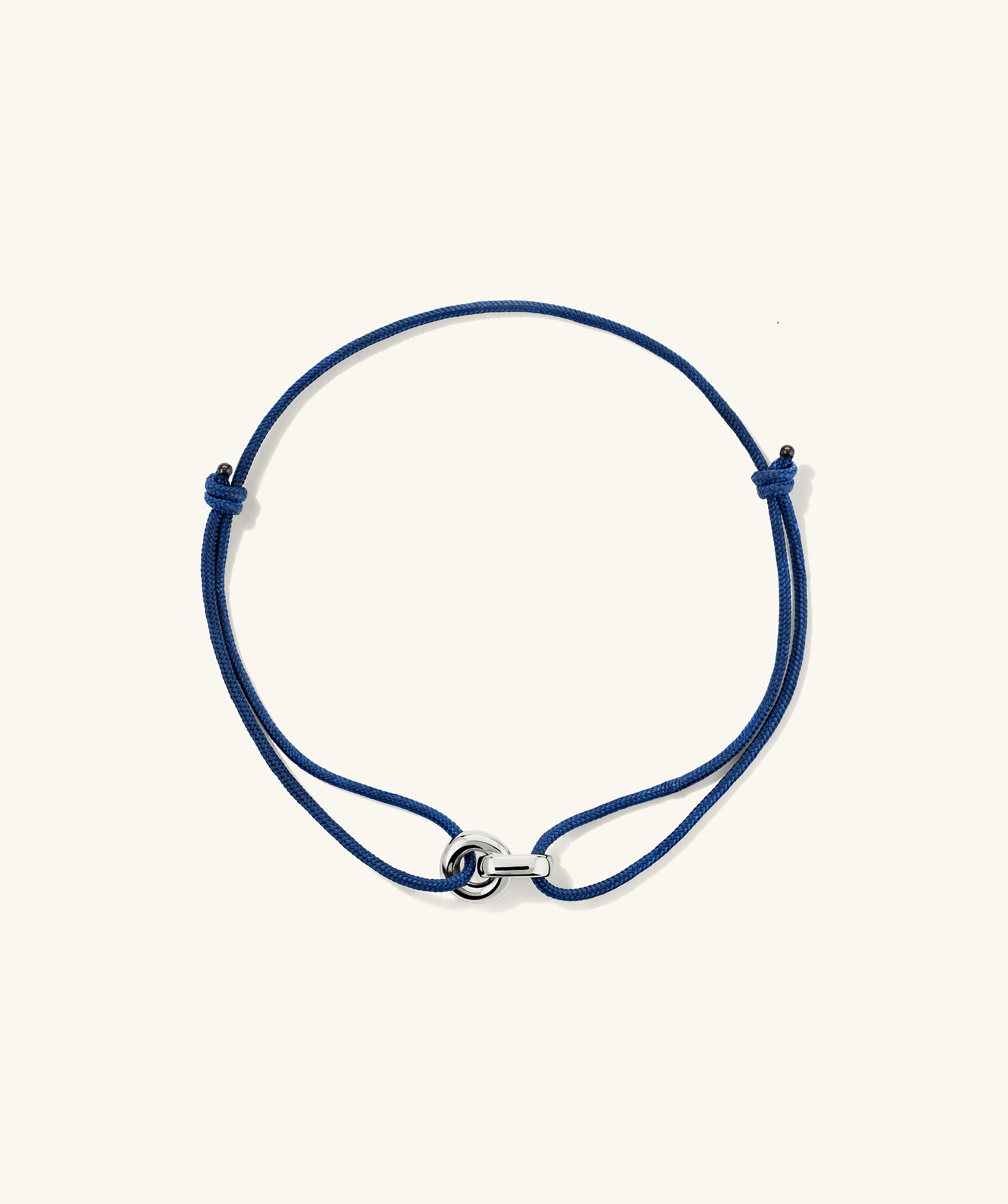 Linked Cord Bracelet Silver Blue