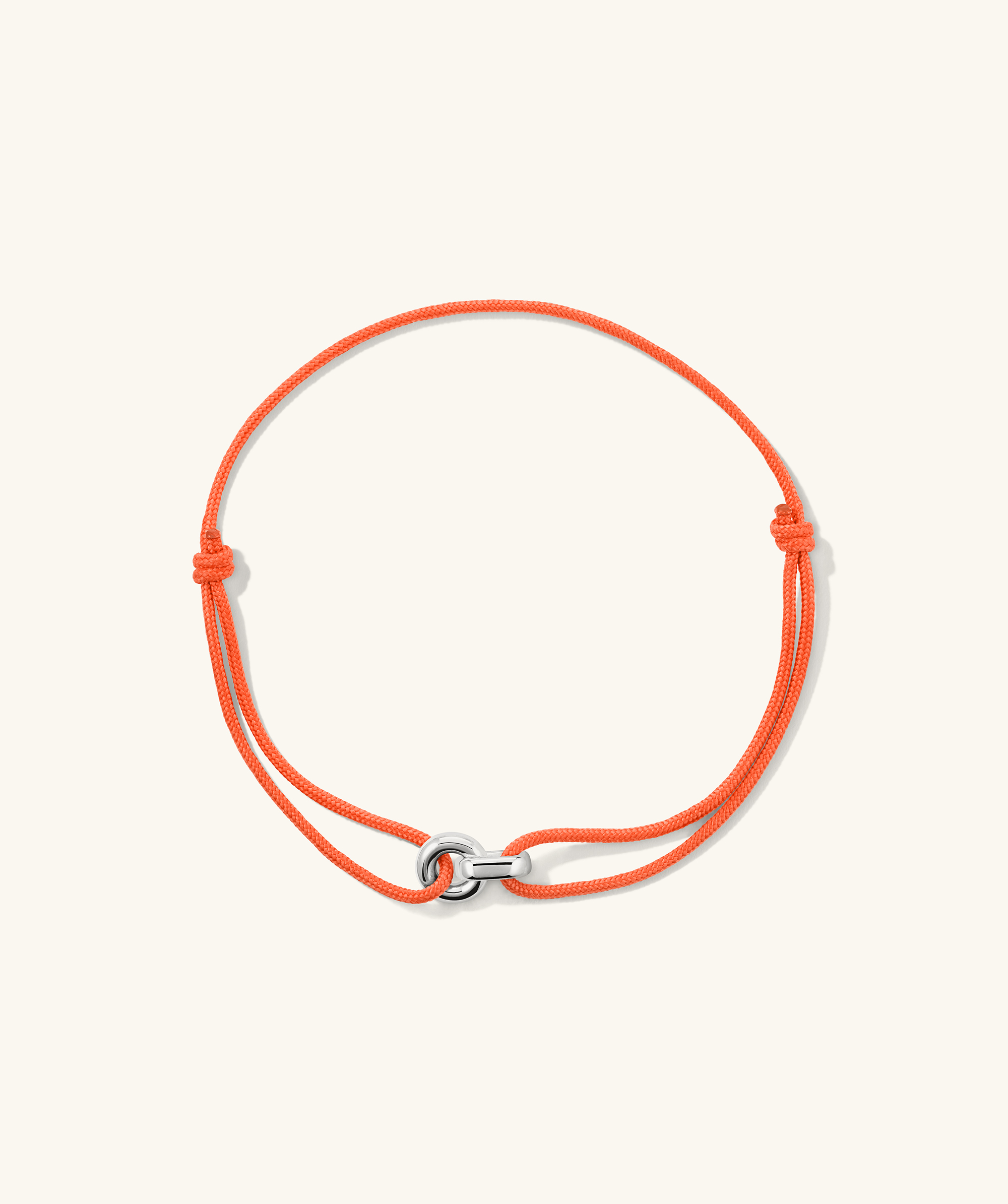 Linked Cord Bracelet Silver Orange