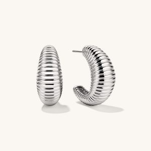 D?me Texture Large Hoops