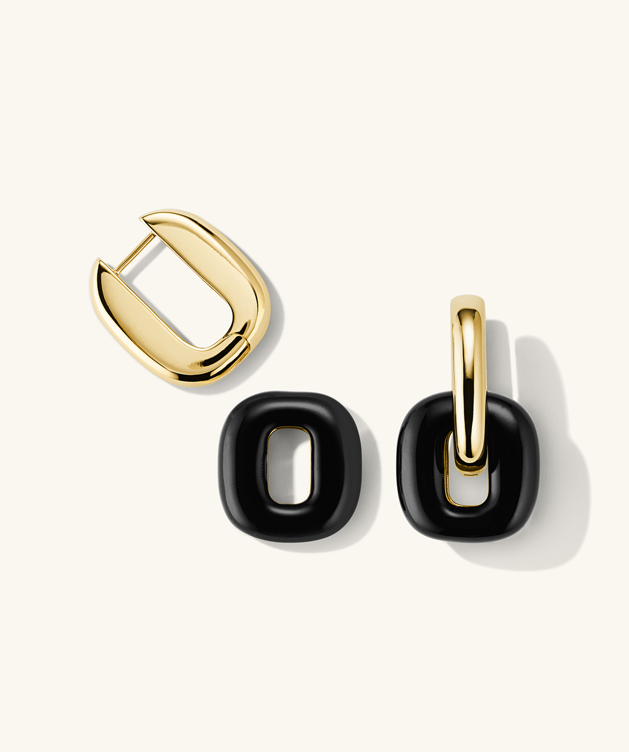 The New Hoop Vermeil Black Enamel Charm