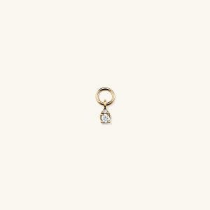 Mini Pear Diamond Hoop Charm