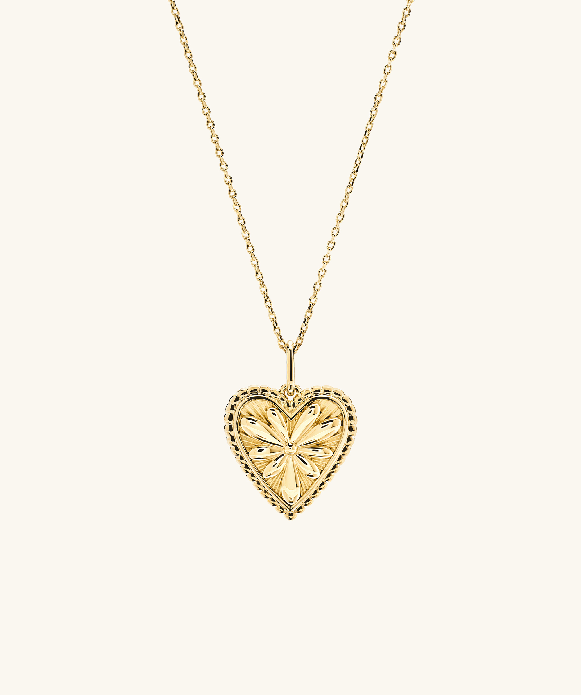 Flower Necklace Vermeil Heart