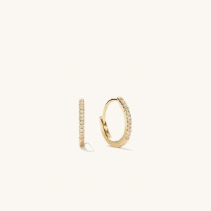 Pave Diamond Huggie Hoops