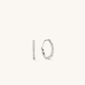 Pave Diamond Huggie Hoops