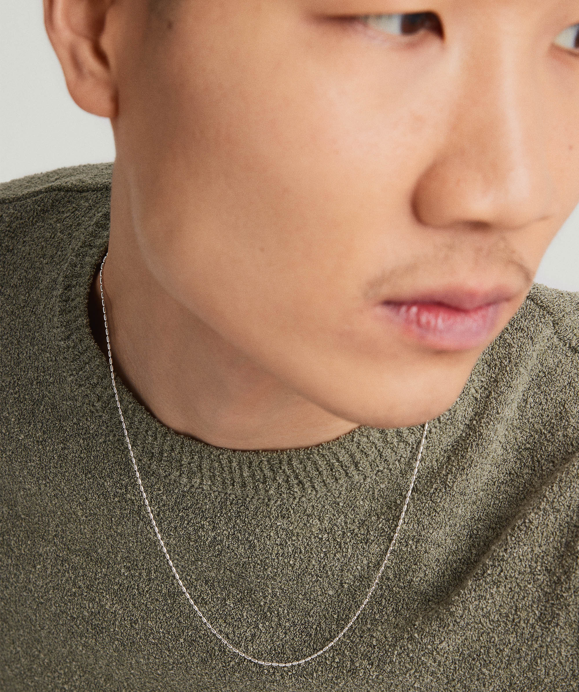 Barrel Link Chain Silver