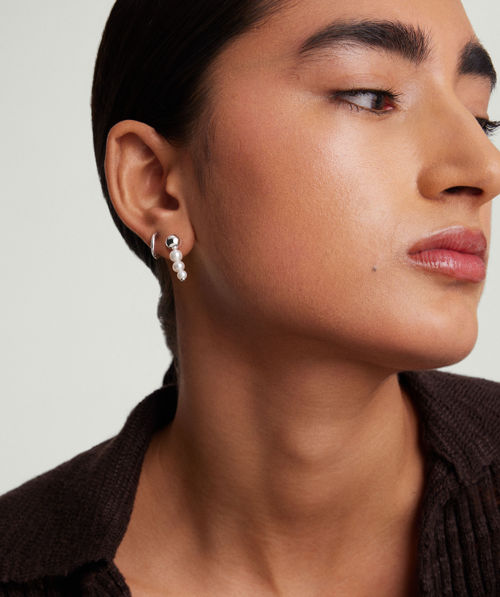 Pearl Drop Earrings Silver