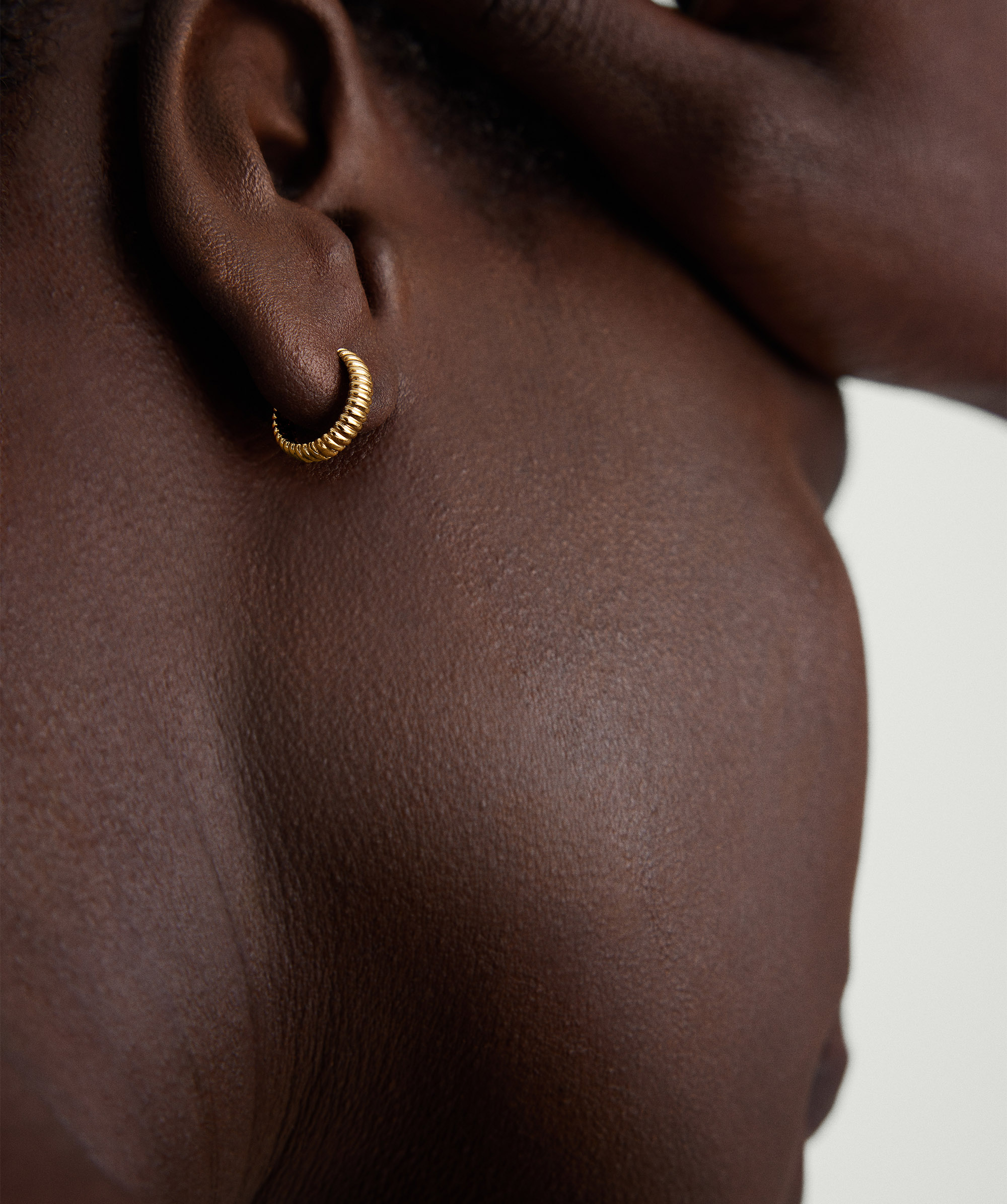 Bold Micro Charlotte Huggie Hoop Salmon Gold