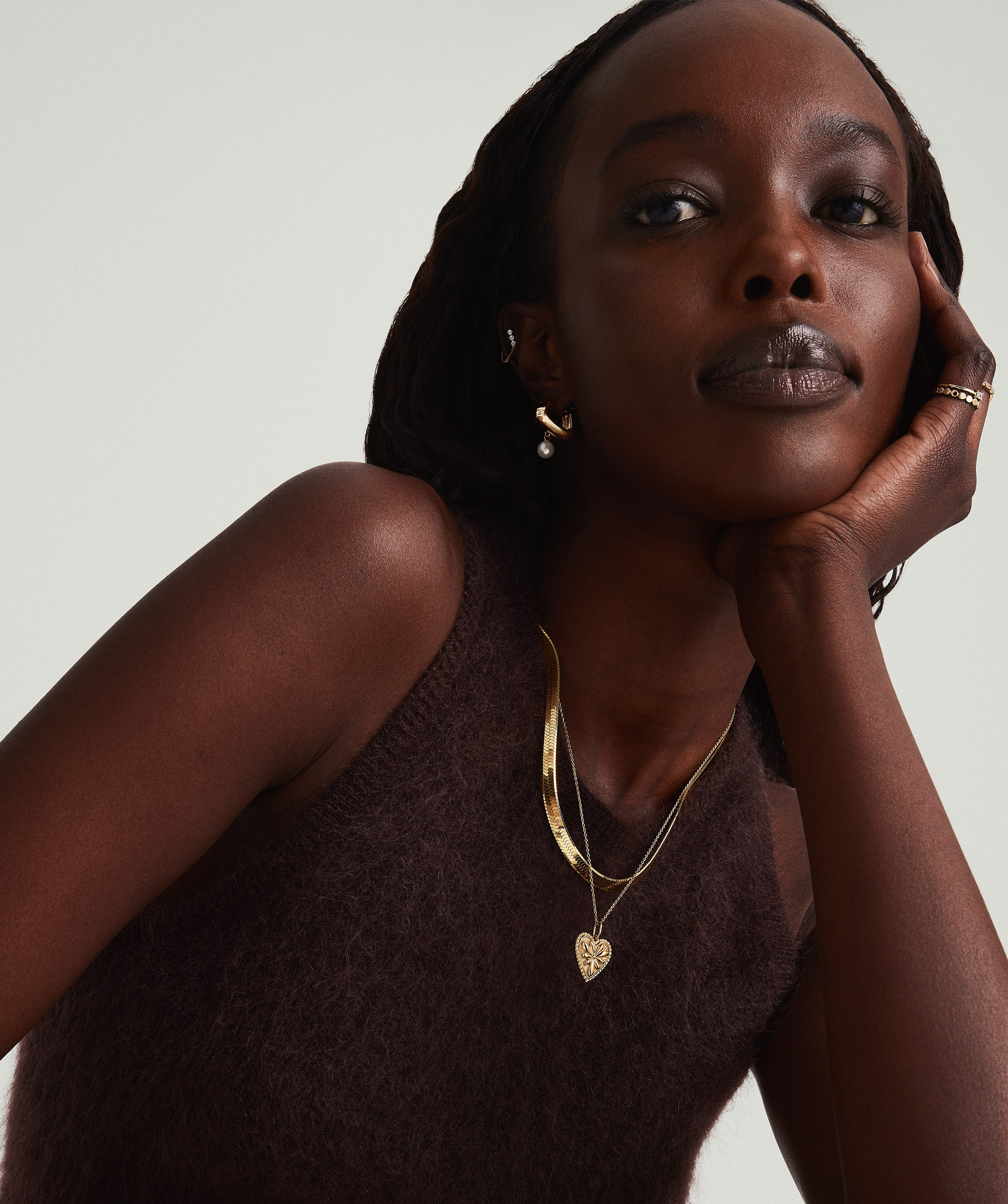 Flower Necklace Vermeil Heart