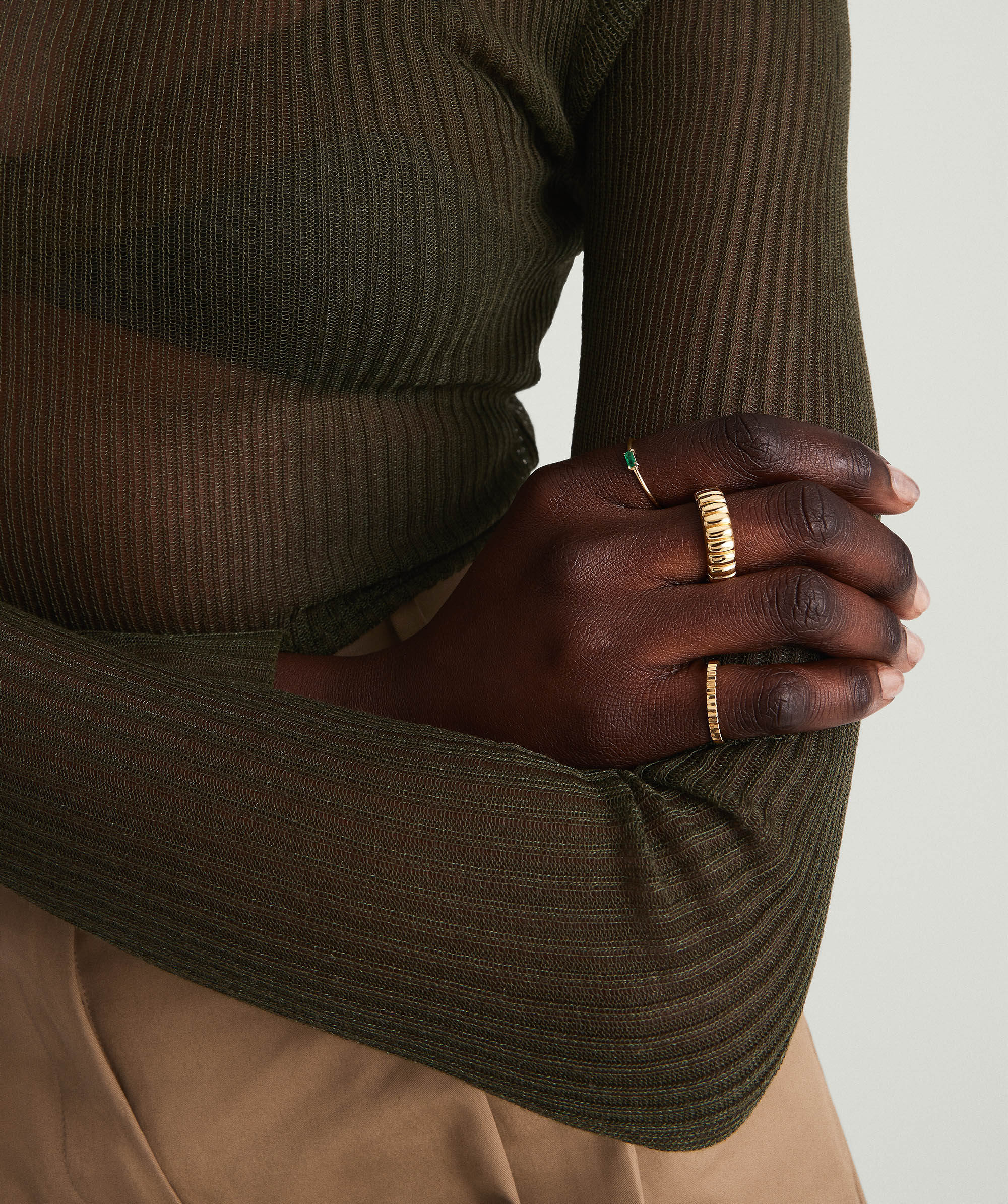 Baguette Emerald Stacker Ring