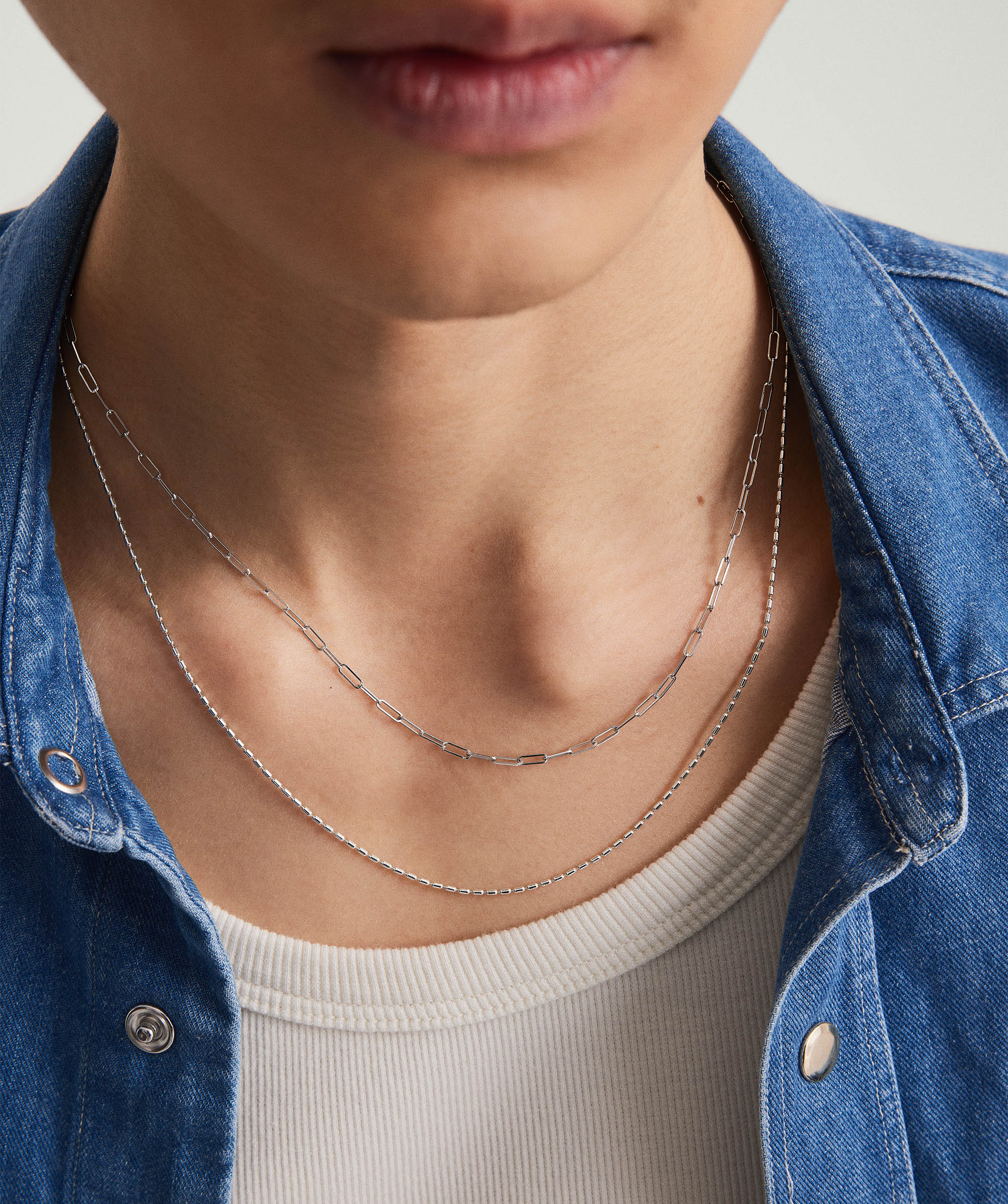 Barrel Link Chain Silver