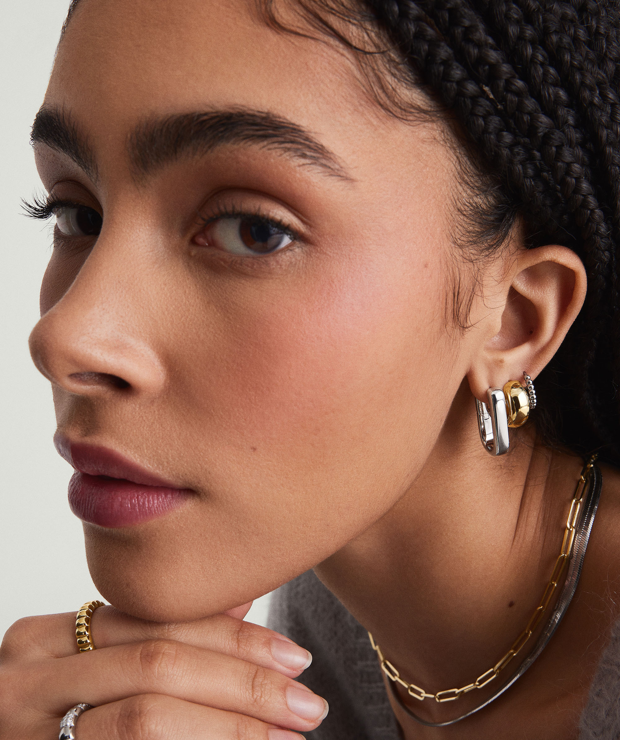 Puffy Large U Hoop 25mm Silver