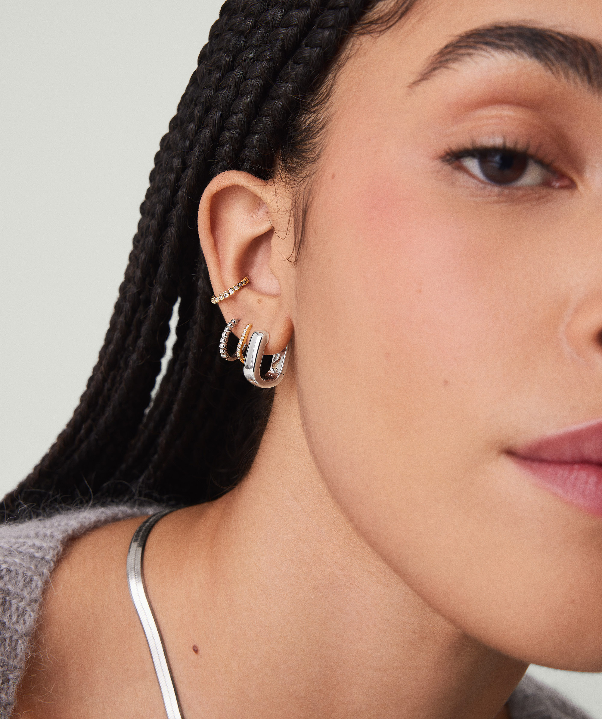 Puffy Medium U Hoop 16mm Silver