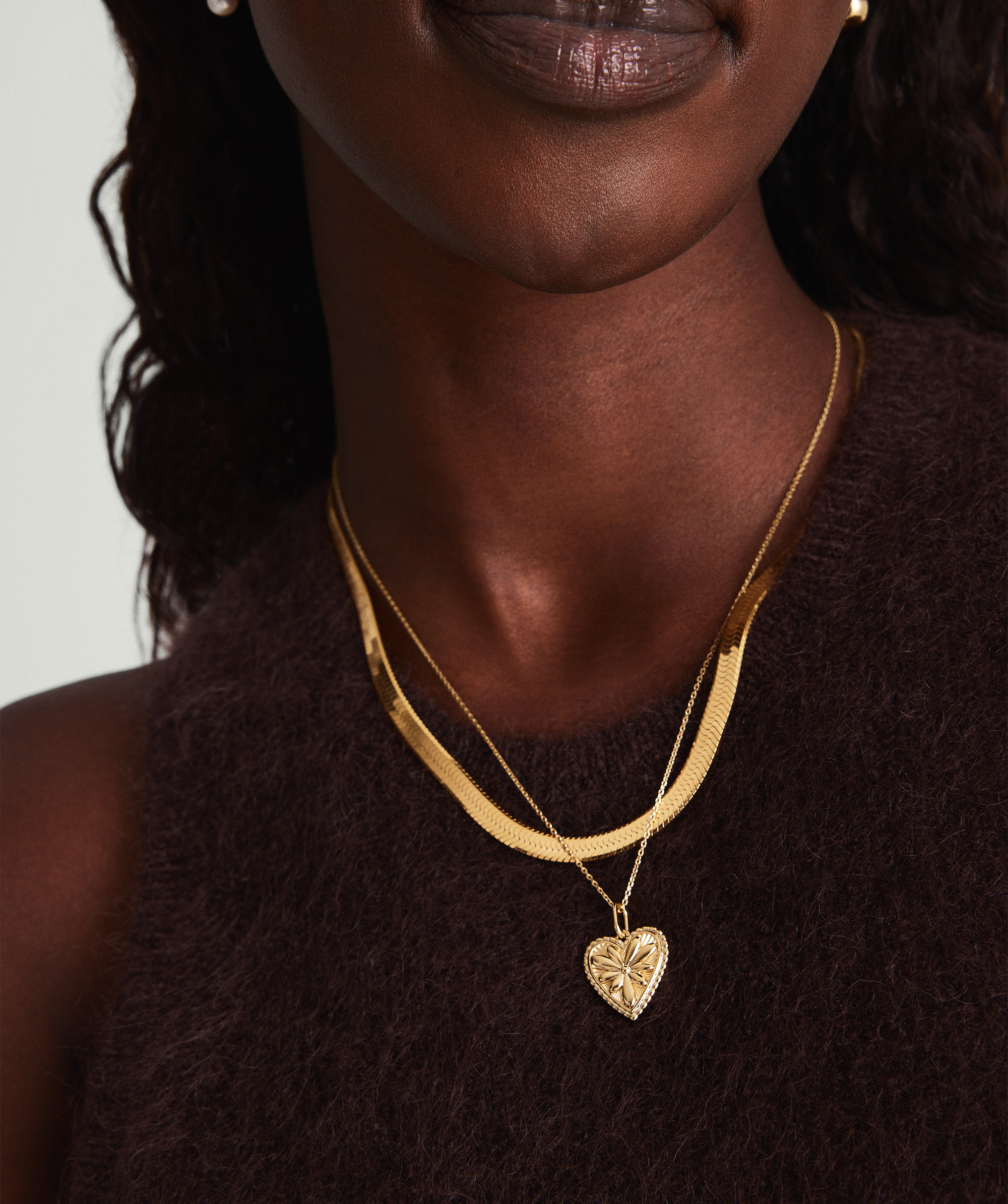 Flower Necklace Vermeil Heart