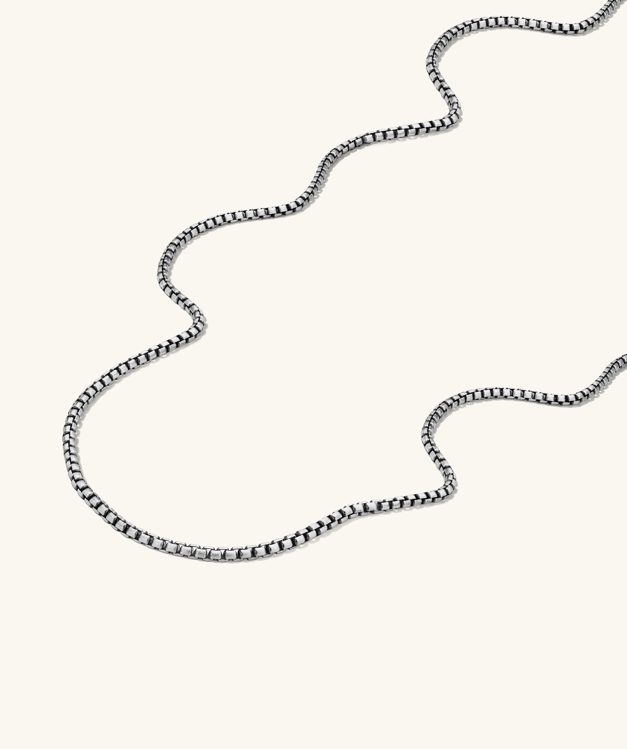 Round Box Chain Necklace OX Silver
