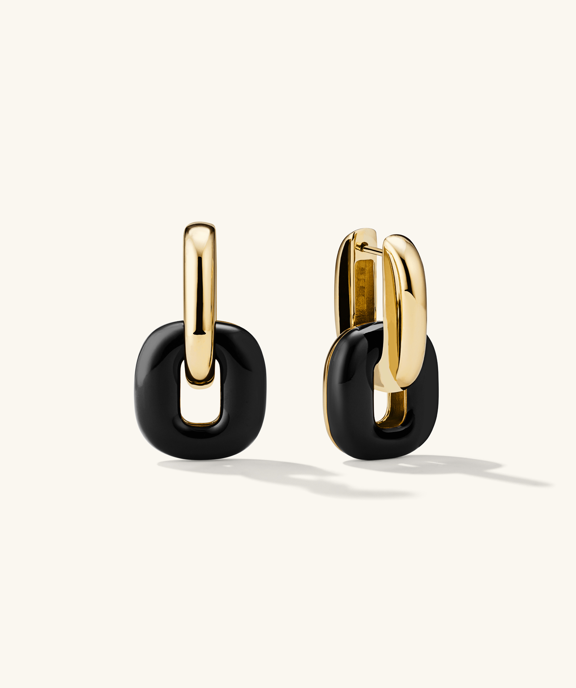 The New Hoop Vermeil Black Enamel Charm