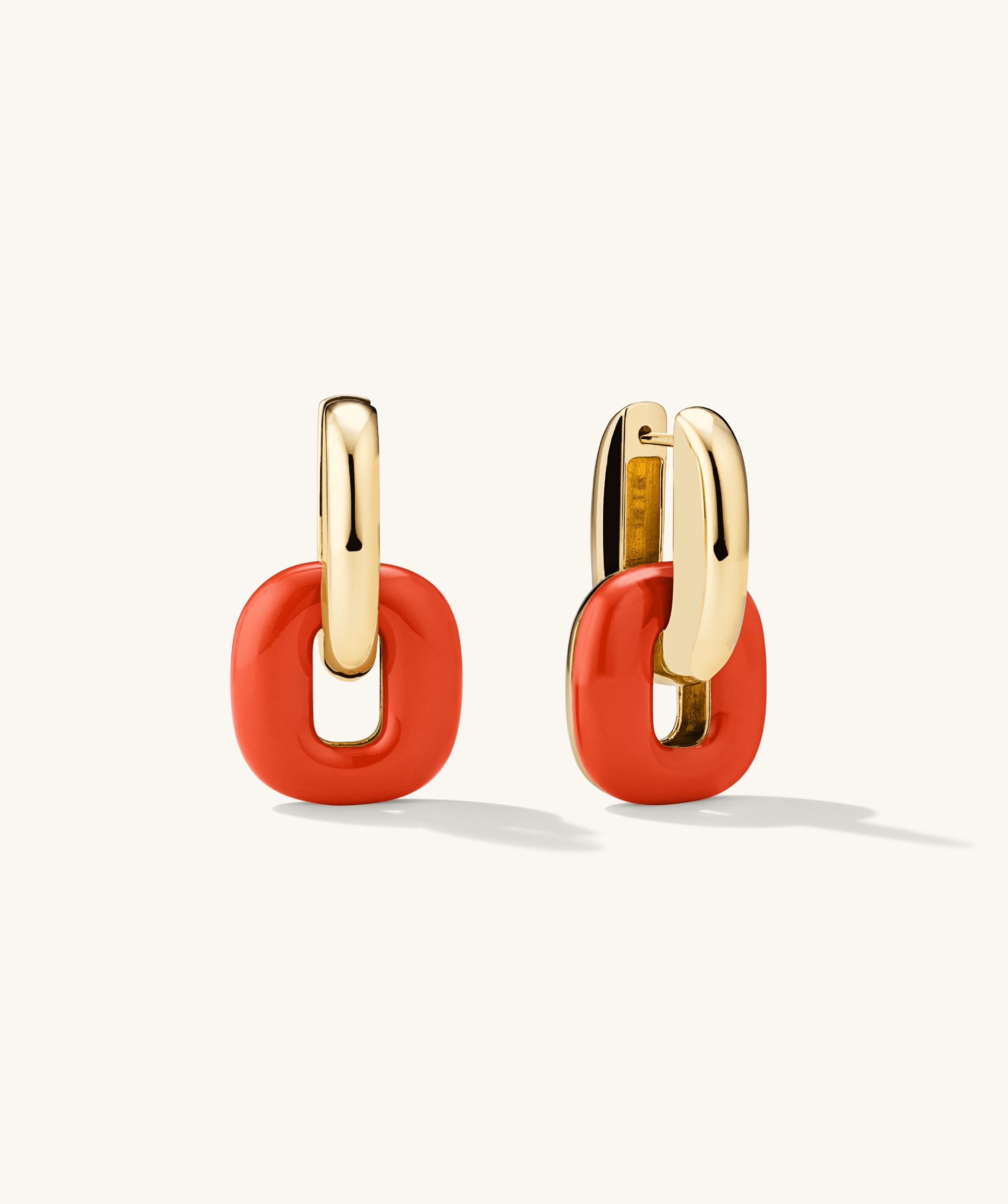 The New Hoop Vermeil Red Enamel Charm